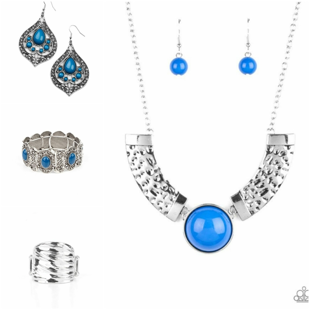 Blue and silver 4 pc set